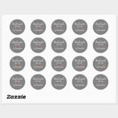Handgemaakt met liefde grijs script naam ronde sticker (Vel)