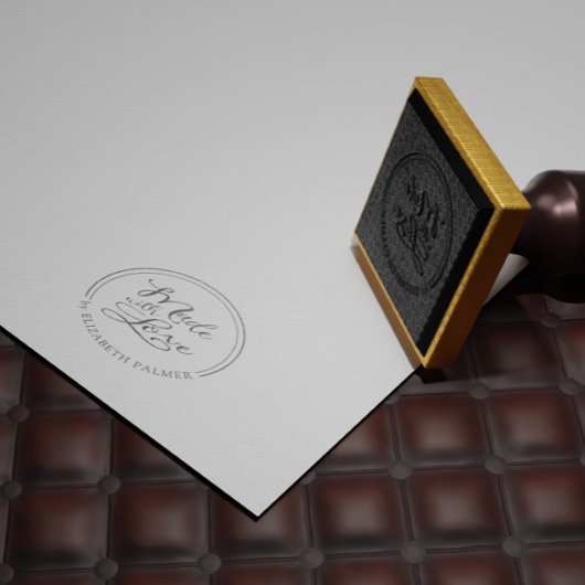 Handgemaakt met liefde grillig script productstemp 	rubberstempel