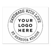 Handgemaakt met liefde grote custom 	rubberstempel (Afrduk)