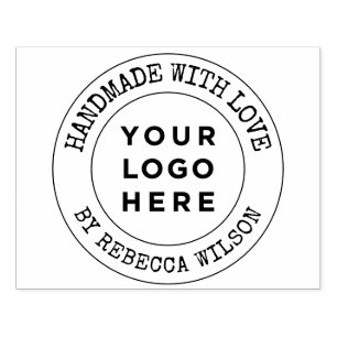 Handgemaakt met liefde grote custom 	rubberstempel