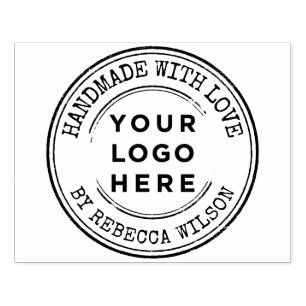 Handgemaakt met liefde grote logo custom 	rubberstempel
