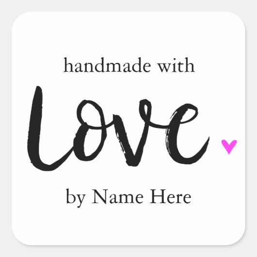 Handgemaakt met liefde, Hand Lettered Label (Voorkant)