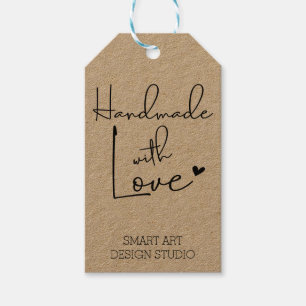 Handgemaakt met Liefde Hand Lettering Custom Kraft Cadeaulabel