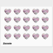 Handgemaakt Met Liefde hart stickers (roze) (Vel)