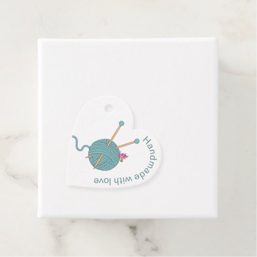 Handgemaakt met liefde - Hartvormig garen & Vlinde Bedankjes Labels (In situ)