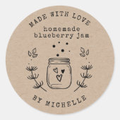 Handgemaakt Met Liefde Jam Label Inblikken Sticker (Voorkant)