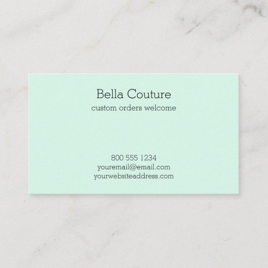 Handgemaakt met Liefde Leuk Land Hart Mint Groen Visitekaartje (Achterkant)