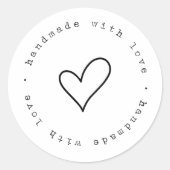 Handgemaakt met liefde met hart Sticker | Custom (Voorkant)