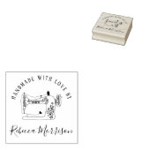 Handgemaakt met liefde | Naaimachine & Douanenaam Rubberstempel (Gestempeld)