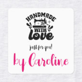 Handgemaakt met liefde naaimachine gepersonaliseer labels (Design 2)