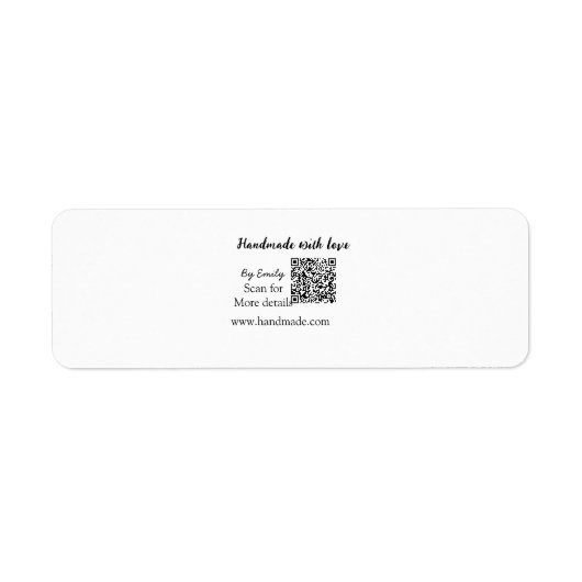 Handgemaakt met liefde Q R code small business web Etiket (Voorkant)