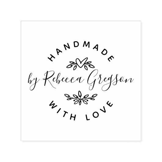 Handgemaakt met liefde | Robuust en hartslag Zelfinktende Stempel (Design)