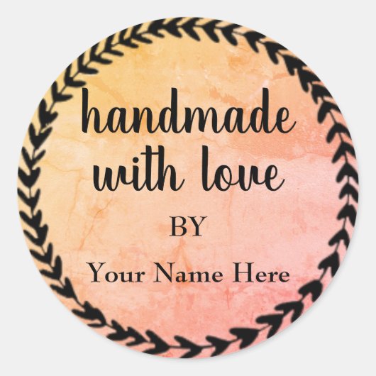 Handgemaakt met LIEFDE Ronde Sticker (Voorkant)