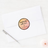 Handgemaakt met LIEFDE Ronde Sticker (Envelop)