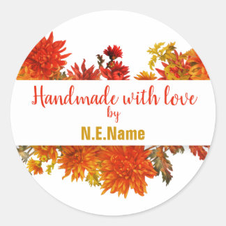 Handgemaakt met liefde ronde sticker