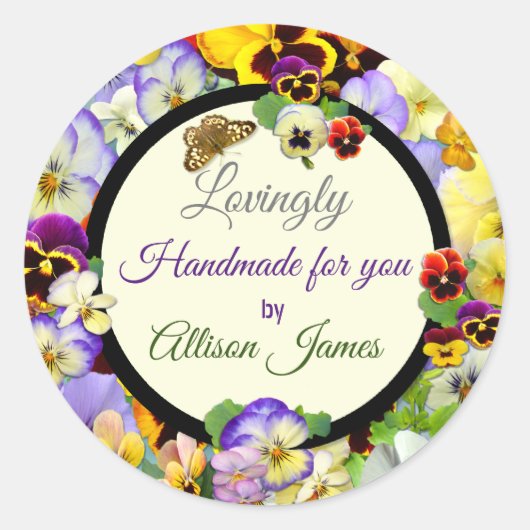 Handgemaakt met liefde! ronde sticker (Voorkant)