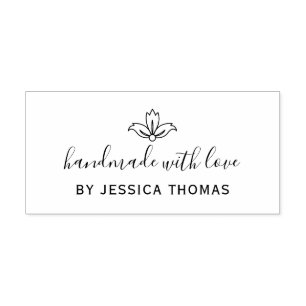 Handgemaakt met liefde 	rubberstempel