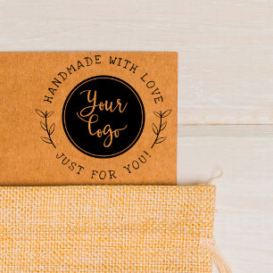 Handgemaakt met liefde Rustiek Script Aangepast Zelfinktende Stempel