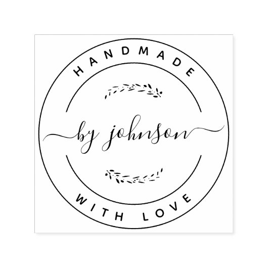 Handgemaakt Met Liefde Rustiek Zelfinktende Stempel (Design)