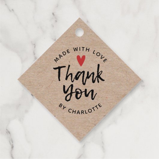 Handgemaakt Met Liefde Rustieke Kraft Bedankt Bedankjes Labels (Achterkant)