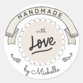 Handgemaakt met liefde rustieke  Sticker (Voorkant)