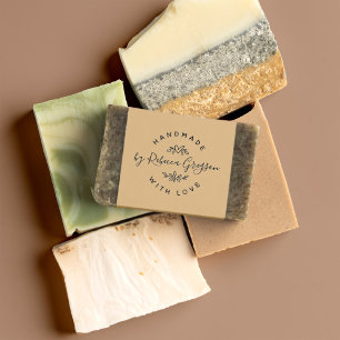 Handgemaakt met liefde   Rustisch hart- en lederkr Rubberstempel