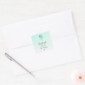 Handgemaakt met Liefde Schattige en Gelukkige Kwal Vierkante Sticker (Envelop)