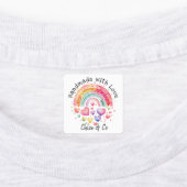 Handgemaakt met Liefde Schattige Rainbow & Hearts Labels (Aangebracht)