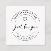 Handgemaakt met liefde script dank je kaart (Voorkant)