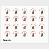 Handgemaakt met Liefde  Sinterklaas Kerstmis Ronde Sticker (Vel)
