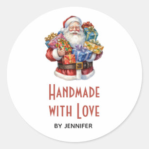 Handgemaakt met Liefde Sinterklaas Klassieke Kerst Ronde Sticker