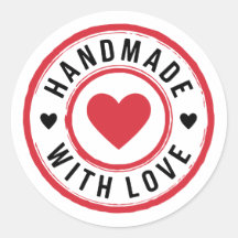 Handgemaakt met liefde Sticker met harten