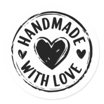 Handgemaakt met liefde Sticker met Heart Design