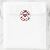 Handgemaakt met liefde zwart en rood hart Sticker (Tas)