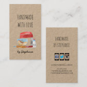 Handgemaakt met liefdesbakken | Papier van bakkeri Visitekaartje (Voorkant / Achterkant)