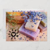 Handgemaakt met liefdesbordpapier Soap Maker Laven Bedankkaart (Voorkant / Achterkant)