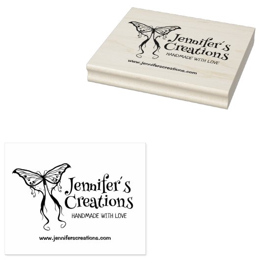 Handgemaakt met liefdescreaties, verkreute vlinder 	rubberstempel (Gestempeld)