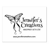 Handgemaakt met liefdescreaties, verkreute vlinder 	rubberstempel (Afrduk)