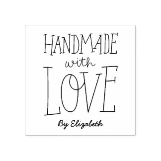 Handgemaakt met liefdesgerichte rubberstempel