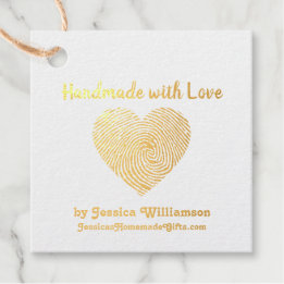 Handgemaakt met liefdeshartnaam op maat bedankjes labels