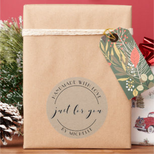 Handgemaakt met liefdeslegante persoonlijke sticke ronde sticker