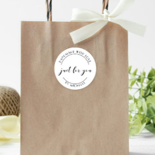 Handgemaakt met liefdeslegante persoonlijke sticke ronde sticker