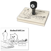 Handgemaakt met liefdesstempel rubberstempel (Gestempeld)