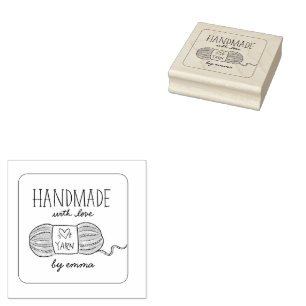 Handgemaakt met Love Breigaren Rubberstempel