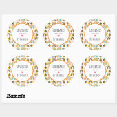 Handgemaakt met Love Bumble Bee en Rainbows Patter Ronde Sticker (Vel)