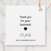 Handgemaakt met Love Business Insert - Monochromat Bedankjes Labels (Achterkant)