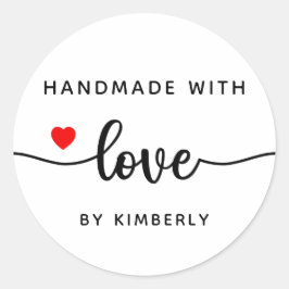 Handgemaakt met Love Classic Round Sticker