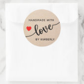 Handgemaakt met Love Classic Round Sticker (Tas)