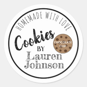 Handgemaakt met Love Cookies Sticker Eten Label