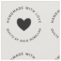 Handgemaakt met Love Curved Text Black Heart